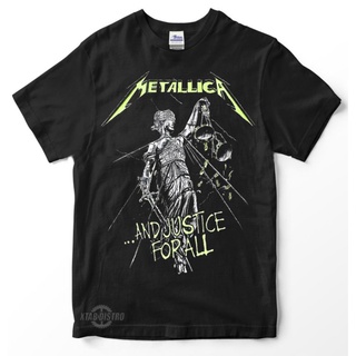 ถูกสุดๆเสื้อยืดลําลองแขนสั้นพิมพ์ลาย metallica T-Shirt 5 AND JUSTICE FOR ALL / Premium Tshirt สีเมทัลลิกา / hnm uniqlo c