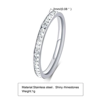 Vnox 18K Gold Wedding Band แหวนหมั้น Cubic Zirconia