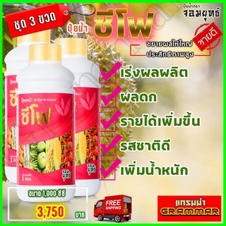 🔥🔥 ส่งฟรี 🔥🔥 ซีโฟ ปุ๋ยน้ำซีโฟ ( ขนาด 1000 ซีซี  3 ขวด) บำรุงผล เร่งเติบโตผล ผลดกใหญ่ยืดอายุการเก็บเกี่ยว แกรมม่าทู เอฟอช