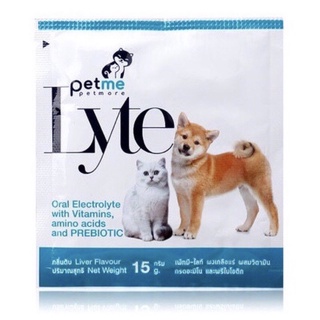 Petme-Lyte เกลือแร่สัตว์เลี้ยง เสริมวิตามิน กรดอะมิโน พรีไบโอติก กลิ่นตับ (15กรัม)