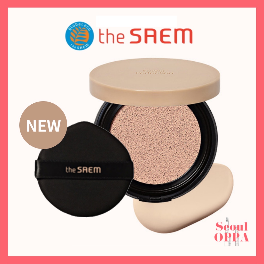 [the SAEM] NEW Cover Perfection Concealer Cushion SPF50+ PA++++ 12g+12g (Refill) คุชชั่น รองพื้น คอนซีลเลอร์ แต่งหน้า Foundation Air Cushion Concealer Duo