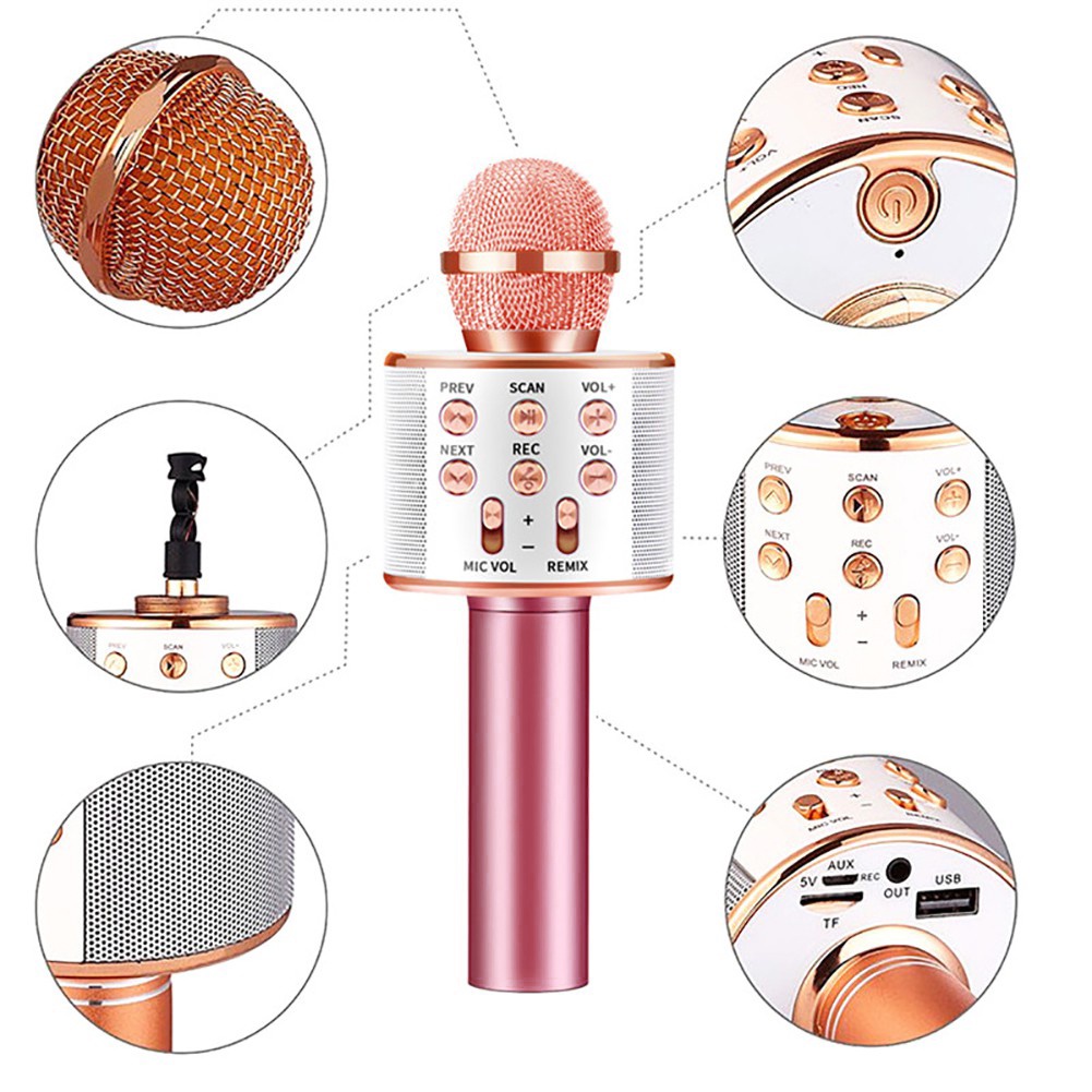 ไมค์คาราโอเกะ​ บลูทูธ รุ่น WS-858 REC