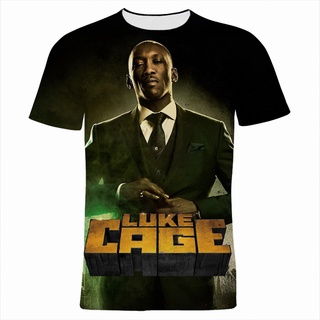 เสื้อยืดแขนสั้นลําลอง พิมพ์ลาย Luke Cage 3 มิติ สไตล์สตรีท แฟชั่นสําหรับผู้ชาย และผู้หญิง