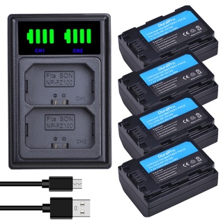 2280mAH NP FZ100 NP-FZ100 Battery Bateria+LED Dual Charger with Type-C &amp;amp; USB Port for Sony BC-QZ1 a7R III a7 III ILC