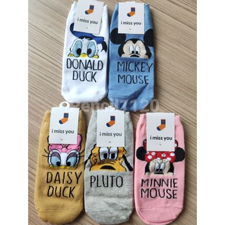 พร้อมส่ง ถุงเท้า Mickey Mouse Minnie Mouse ถุงเท้ามีกีถุงเท้าสั้น