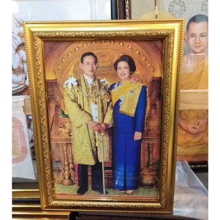 รูปภาพมงคลพร้อมกรอบกระจก ขนาด 10x15นิ้ว รัชกาลที่9พระราชินี ติดบ้าน ตกแต่งบ้าน ของที่ระลึก ของขวัญ ของฝาก