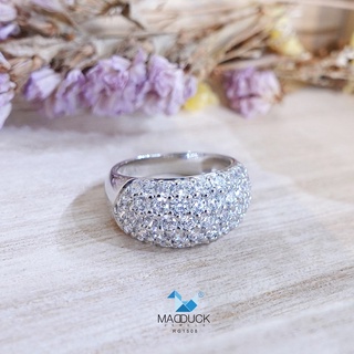 Madduckjewels แหวนเงินแท้ เพชร CZ ชุบโรเดียม RG1508