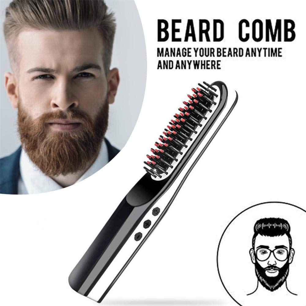 Portable Cordless Beard Straightener Electric Hair Brush Comb For Men/Women  UK Portable Charging Straight Hair Comb 6O7F | Shopee Thailand