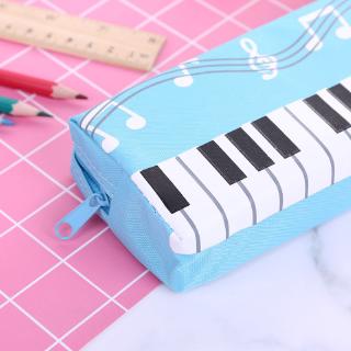 ♚. Music Notes Piano Keyboard Pencil Case Large Capacity Pen Bags Stationery Office