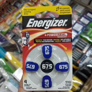 (EXP 2022/08) ถ่านเครื่องช่วยฟัง Energizer 675 เทียบเบอร์ A675, ZA675, PR44 1แพค มี 4ก้อน 1.4V ของแท้ Made in Germany