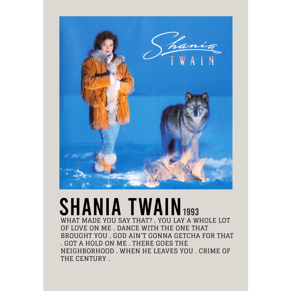 โปสเตอร์ปกอัลบั้ม Shania Twain โดย Shania Twain สําหรับห้อง/บาร์เบอร์ยิม