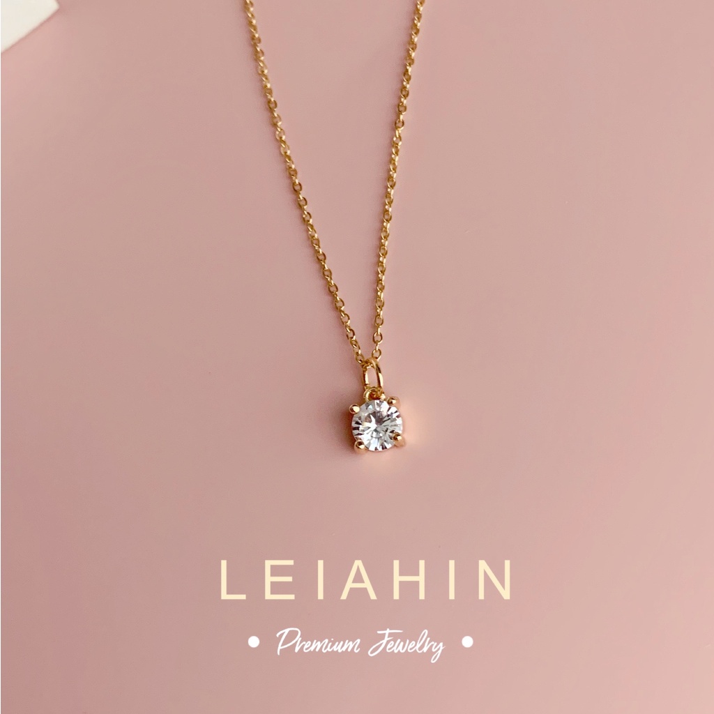 LEIAHIN สร้อยคอโชคเกอร์ สเตนเลส ทอง 18k จี้เพชร ขนาดเล็ก เครื่องประดับแฟชั่น สไตล์เกาหลี สําหรับผู้หญิง