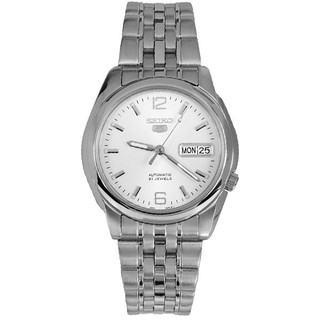 SEIKO 5 Automatic Mens Watch รุ่น SNK385K1 สีเงิน/ สีขาว