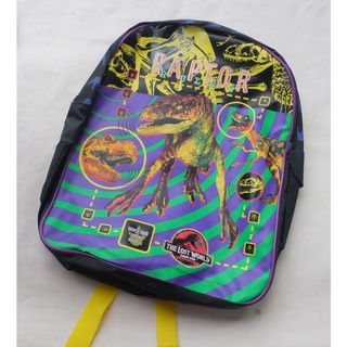 กระเป๋าเป้ Vintage Jurassic Park Kid Backpack 1996 กว้าง 14 นิ้ว ยาว 15 นิ้ว มือสอง ของแท้