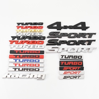 3Dสติ๊กเกอร์ติดรถRACING SPORT 4X4 TURBOโลโก้แข่งรถติดตัวรถ