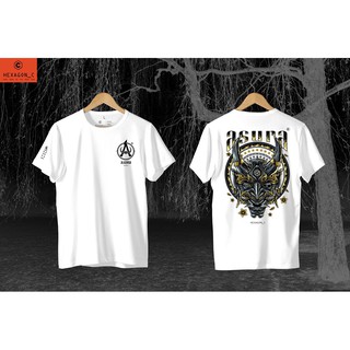 เสื้อยืด เสื้อคอกลม เสื้อแฟชั่น เสื้อสีขาว เสื้อสีดำ ลาย asura ใส่สบาย คนอ้วน ผู้ชาย ผู้หญิง hexagon_c Size S-8XL