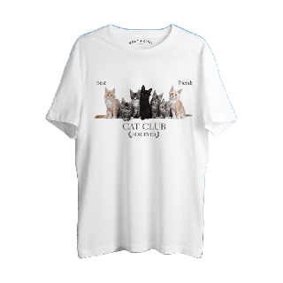 Cat Club พร้อมส่ง ถูกและดี❗️ เสื้อยืด เสื้อสีขาว เสื้อยืดโอเวอร์ไซส์ เสื้อสไตล์เกาหลี