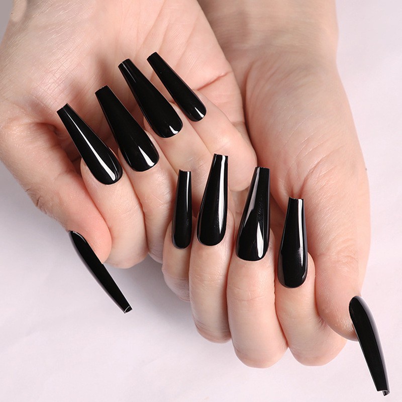 24ชิ้น ทําเอง เล็บปลอมศิลปะเล็บบัลเล่ต์ยาวพร้อมกาว - รูปที่ 3