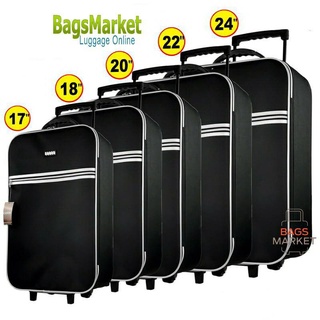 Bagsmarket กระเป๋าเดินทางใส่ของจุใจ แบบล้อลาก Cando แบบหน้าเรียบ 2 ล้อ รุ่น F1177 (17-24 นิ้ว) Black