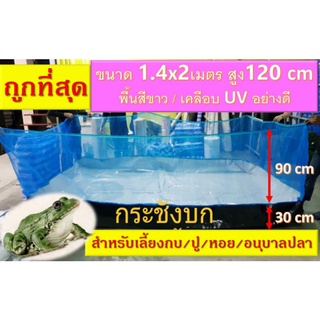 กระชังกบ ขนาด 1.4 x 2 เมตร ยกขอบสูง 120 cm