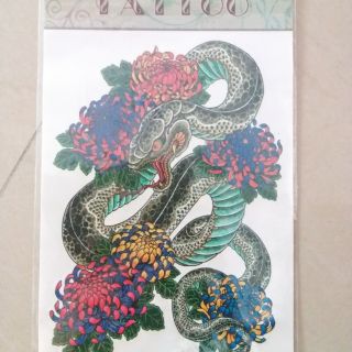 Tattoo รอยสัก ชั่วคราว สติกเกอร์ ลายงู sticker snake