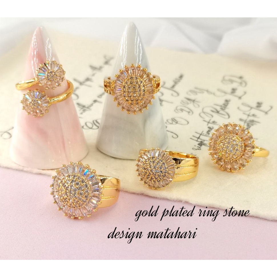 Emas ผู้หญิงเกาหลีแหวน Cincin Matahari ซินซิน Perempuan เครื่องประดับแหวน ER330-ER336