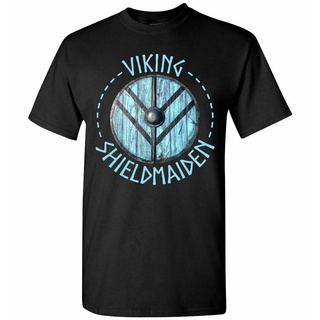 เสื้อยืด พิมพ์ลาย Viking Shield Maiden Princess Warrior สําหรับผู้ชาย เสื้อยืด คอกลม แขนสั้น ผ้าฝ้าย แฟชั่นฤดูร้อน สําหร