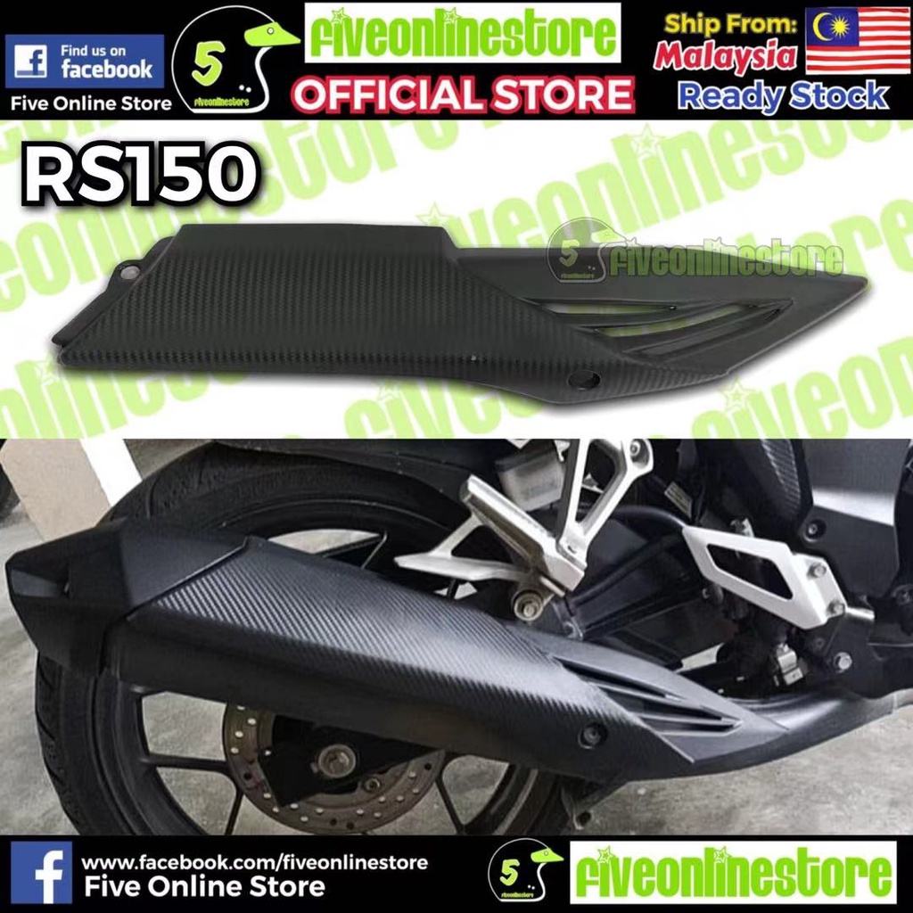 ฝาครอบท่อไอเสียท่อไอเสียป้องกันคาร์บอนฝาครอบ + M6 สกรู Y15ZR V1 V2 LC135 ใหม่ V4 V5 V6 V7 RS150 Ekzos ฝาครอบ ราคา ถูกที่สุด ดีลบีเคเค แกลเลอรีภาพที่ 7