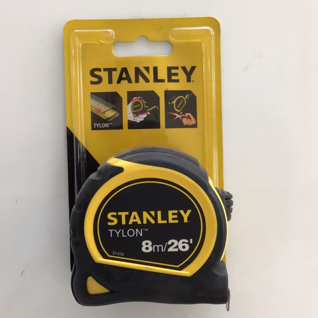 ตลับเมตร STANLEY 8 เมตร หุ้มยาง Tylon รุ่น 30-656 #ของแท้