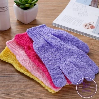 ถุงมือขัดผิวอาบน้ำ ถุงมืออาบน้ำ ขจัดเซลล์ผิวเก่า พร้อมส่ง Glove-style bath towel