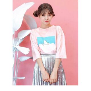 💓เสื้อ Oversize : Moominชมพูพาสเทล💓