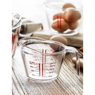 พร้อมส่ง ถูกสุด Glass cup with scale / Heat-resistant glass microwave milk cup/ เหยือกแก้ว/ ถ้วยตวง ขนาด 250ml/ 500ml