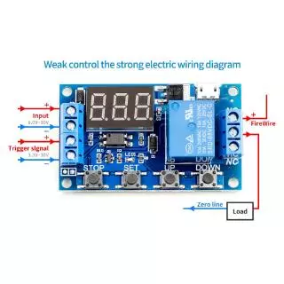 Dc 6-30V ไฟ LED ดิจิตอลรีเลย์ทริกเกอร์วงจรสวิทช์ตั้งเวลาควบคุมเวลา LED Light Digital Time Delay Relay Module Trigger Cycle Timer Delay Switch Circuit Board