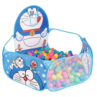 Doraemon/Hello Kitty บ่อบอลพร้อมแป้น บ่อบอลโดเรม่อนพับได้ ของเล่นเด็กเสริมพัฒนาการ (ลูกบอลสีแยกขาย) 120X75X60ซม A30