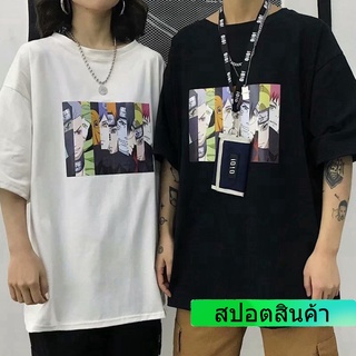 ฤดูร้อนแฟชั่นญี่ปุ่นอะนิเมะนารูโตะแบบผู้ชายและผู้หญิงแขนสั้นเสื้อยืดฮิปฮอปรอบคอหลวมคู่เสื้อยืดคู่รักชายหญิงฝ้าย