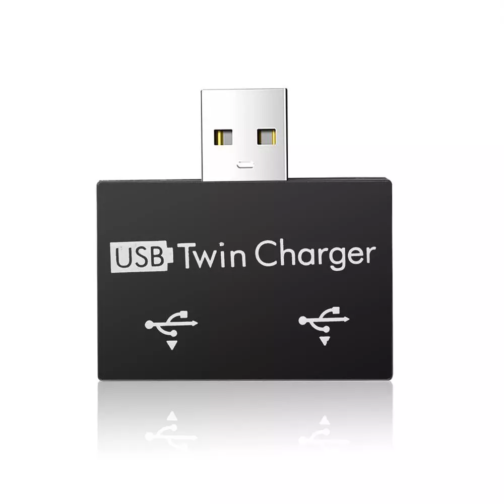 Mini Dual USB Charger Hub Adapter 2 Port Splitter For Computer