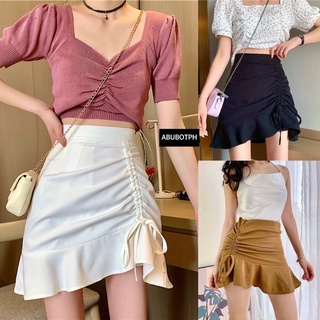 JUANA Trendy Ruffles Ruched Skirt