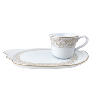 Royal Porcelain COFFEE CUP (ALTA) 0.20 L. / SNACK TRAY 14.0x24.0 CM.^GRAND COTTON ROSE^