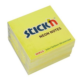 กระดาษโน้ต 3x3" สีเหลือง (5 เล่ม) สติก เอ็น 21133 Yellow note paper 3x3 "(5 books) Sticky 21133