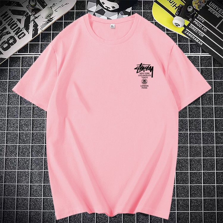 D212B(พร้อมส่ง）เสื้อยืดแขนสั้ง สำหรับชายและหญิง.ลายแฟชั่งนานาชาติ ใส่เทียวออกกำลังกายได้
