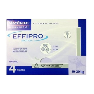 Virbac Effipro ยาหยอดกำจัด เห็บ หมัด สำหรับสุนัข 10 - 20 กก. จำนวน
4 หลอด/กล่อง