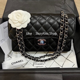 New chanel classic small caviar in black shw 9 นิ้ว microchip