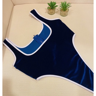 บอดี้สูทผ้ากำมะหยีสีน้ำเงิน | Shopee Thailand