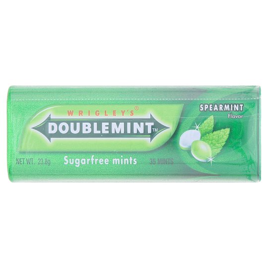 🔥HOT🔥 ริกลี่ย์ ดับเบิ้ลมินต์ เม็ดอมปราศจากน้ำตาล กลิ่นสเปียร์มินต์ 35 เม็ด Wrigley's Doublemint Spea