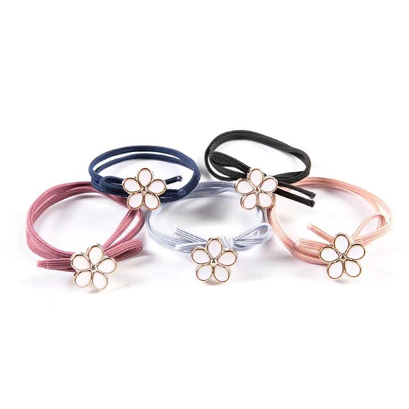 (A-191) ยางรัดผมดอกไม้ขาว กรอบทอง เรียบหรู แฟชั่นเกาหลี ยางมัดผม เครื่องประดับผม ส่งเร็ว   (เลือกสีได้)