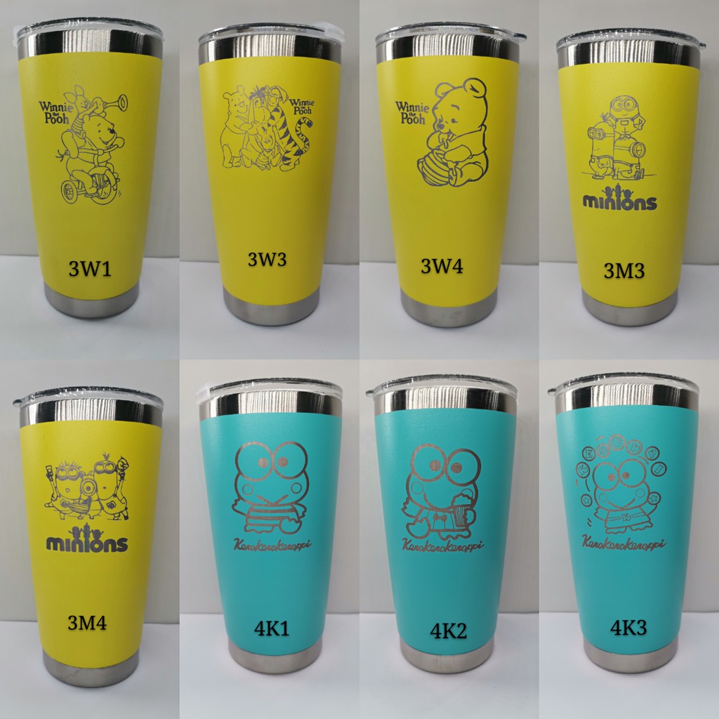 แก้วน้ำQCOOL งานเลเซอร์สีด้านขอบเงินคุณภาพดี 20 OZ.แก้วน้ำเก็บความเย็น