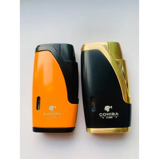 COHIBA แท้100% Butane Jet Lighter Torch Turbo Pipe Lighter Mini Spray Gun Cigar Lighter Windproof