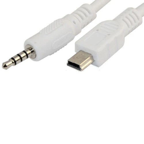 สาย Stereo AUX 3.5mm Male to Mini USB Male  Adapter Converter Audio Cable ยาว 50cm (สีขาว)