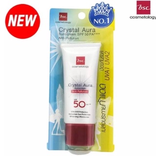 ✅ค่าส่งเริ่ม 24 บ.บีเอสซี BSC CRYSTAL AURA SUNSCREEN SPF 50 PA+++ ANTI-POLLUTION