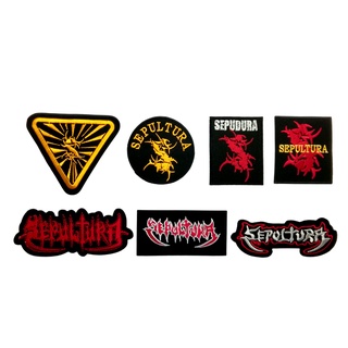 Sepultura ตัวรีดติดเสื้อ หมวก กระเป๋า แจ๊คเก็ตยีนส์ Hipster Embroidered Iron on Patch  DIY